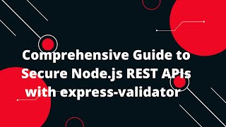 🔐 Build a Secure REST API with Node.js & Input Validation using express-validator! 🚀