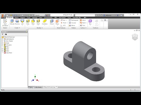 Inventor Tutorial with Isometric Sketches – Intermediate part 12 of 20
