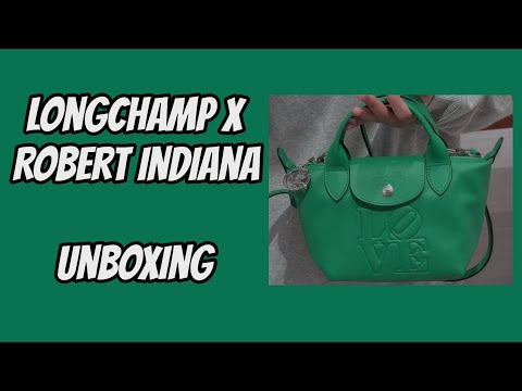 Longchamp X Robert Indiana Collection Unboxing Le Pliage Xtra XS green and black bags