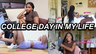 Productive College Day In My Life: morning workouts, library session, scholarships