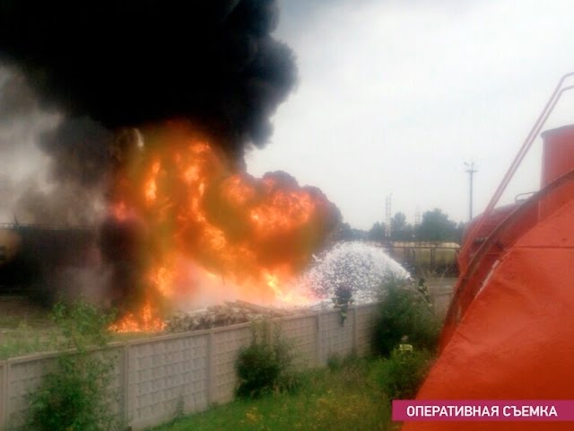 На Суховской сгорела цистерна