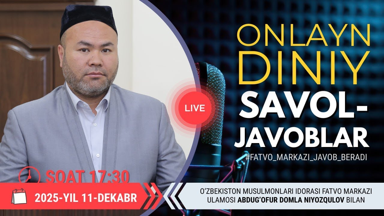 ONLAYN DINIY SAVOL-JAVOBLAR 22-SON 11.12.2025