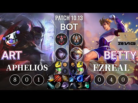 RJ Art Aphelios vs RNG Betty Ezreal Bot - KR Patch 10.13