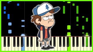 Gravity Falls Theme Song Piano Tutorial With Letters ฟร ว ด โอ - gravity falls opening theme piano tutorial sheet music