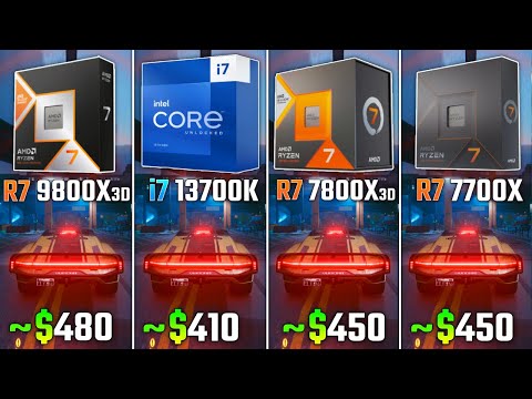 RYZEN 7 9800X3D vs INTEL i7-13700K vs RYZEN 7 7800X3D vs RYZEN 7 7700X | Test in 6 Games