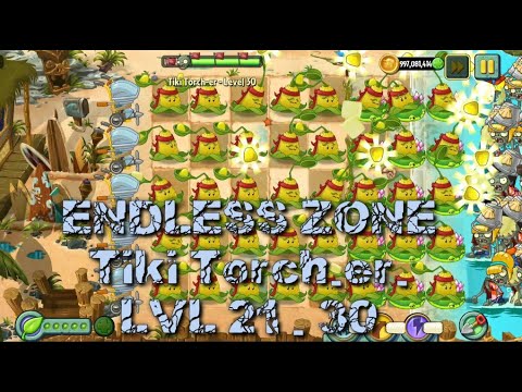 Plants vs Zombies 2 - Big Wave Beach | Endless Zone All Max Level Plants Test Level 21 - 30