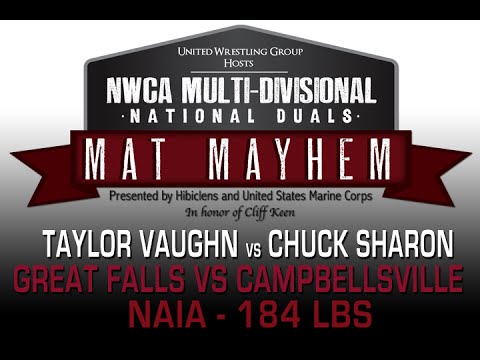 184 Taylor Vaughn v Chuck Sharon - 2015 NWCA Multi-Divisional Duals - NAIA 3rd Place Dual