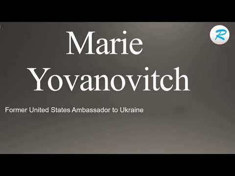 How to pronounce Marie Yovanovitch