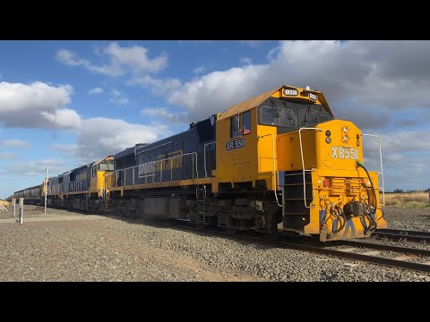 9157 Pacific National grain with triple XR’s XR550 XR558 XR551 at Buchter Rd Gheringhap 2/3/2025