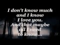 DON'T KNOW MUCH (Lyrics) - LINDA RONSTADT ...