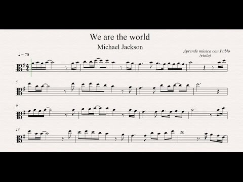 WE ARE THE WORLD:  Viola  (partitura con playback)