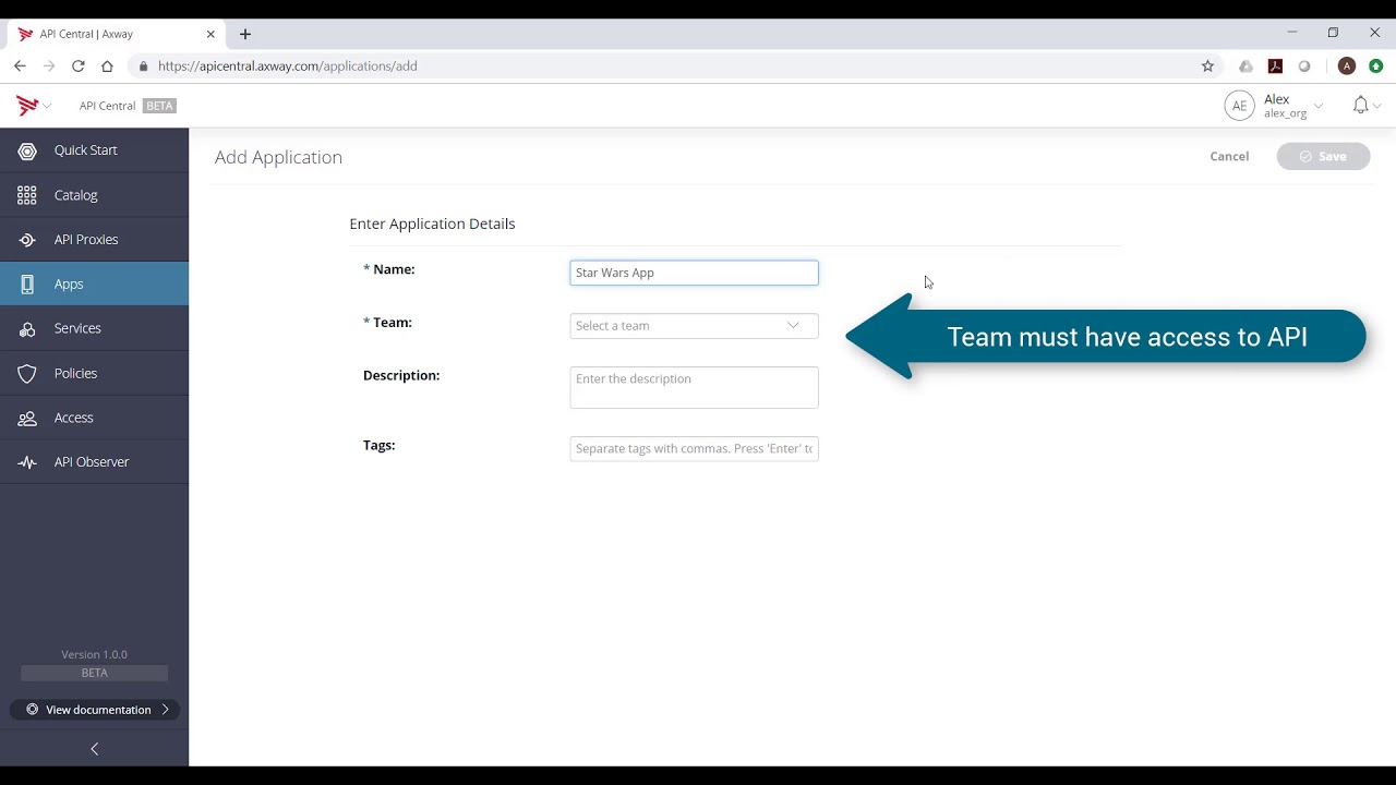 Get started with AMPLIFY Central | Secure an API