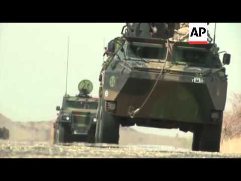 Armoured supply convoy of French military vehicles enter Gao