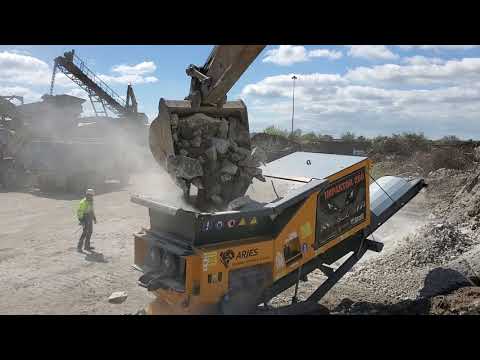 Arjes 250 Impaktor Shredding Recycled Concrete with Rebar