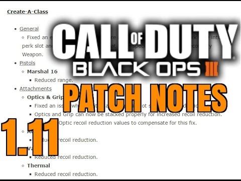 Black Ops 3: 1.11 Patch Notes - Varix & Marshal 16 MAJOR NERF, Groups, & More