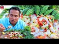 ตำกุ้งสดแกล้มมะระกรอบๆ ขมอ่ำหล่ำเผ