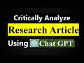 How To Critique A Research Paper, Article, Journal (Critical Appraisal)    ||Critical analysis ||
