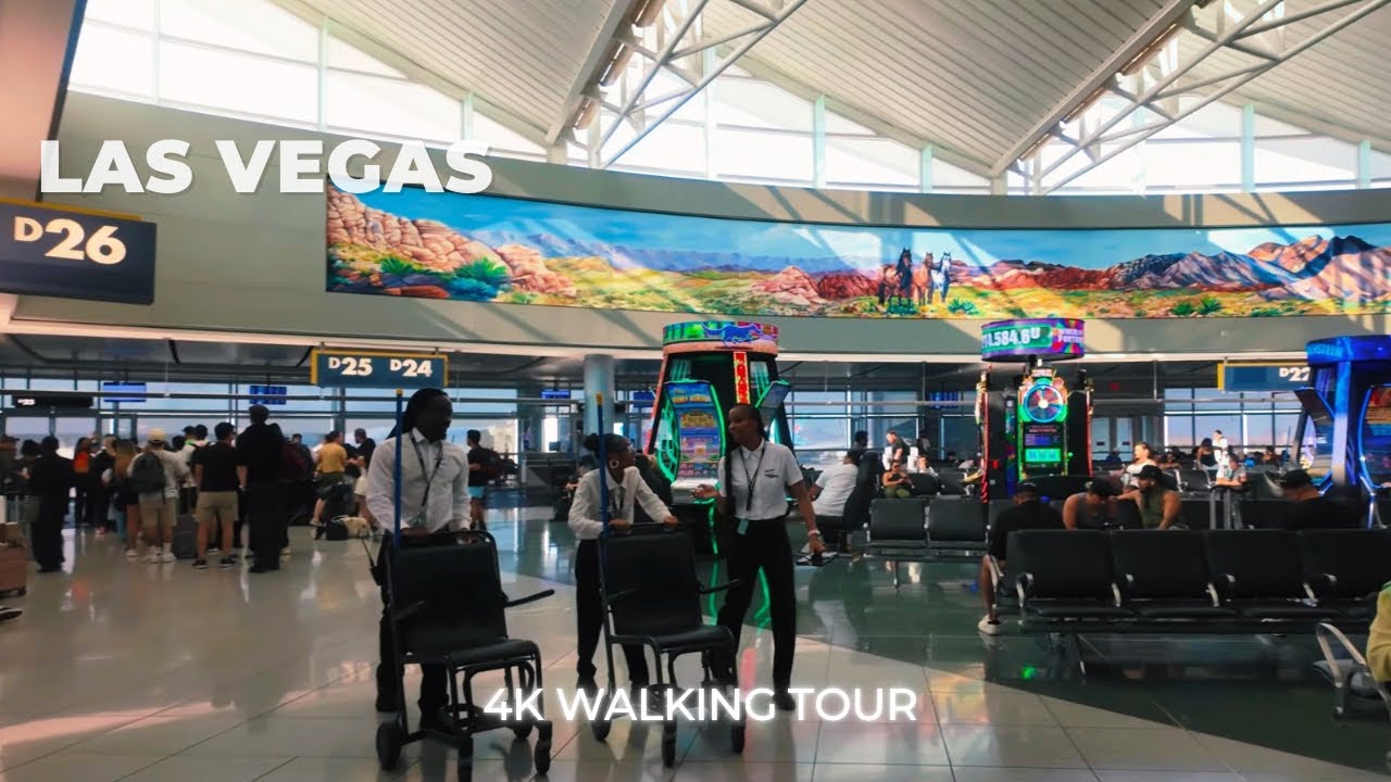 [4k] Las Vegas - Harry Reid Int. Airport - Walking to the ride share