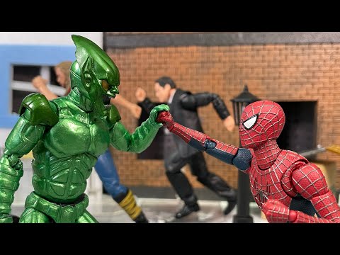 stop motion Spider-Man vs Green Goblin - First FightScene - Spider-Man (2002)