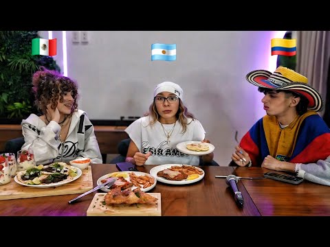 INTER-COUNTRY FOOD COMPETITION 🇲🇽🇨🇴🇦🇷 | Alondrissa, Rainelis & Alex