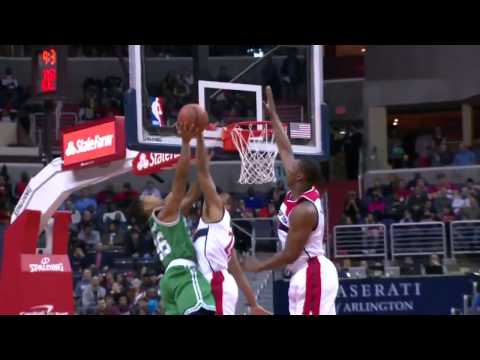 Andre Miller and Kevin Seraphin Block Phil Pressey Celtics vs Wizards December 27, 2014 NBA