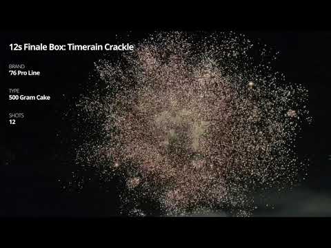 12 shot Finale Box: Timerain Crackling - 500 Gram Cake - '76 Pro Line