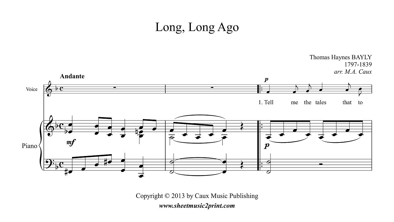 Long, Long Ago - Sheet Music