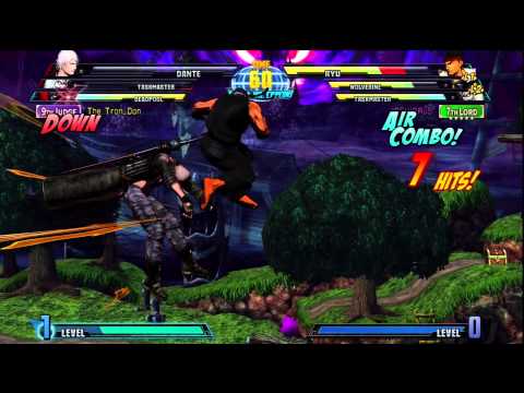 Marvel Vs Capcom 3 PS3 HD Online Wolverine Ryu and Taskmaster Vs Dante Taskmaster and Deadpool