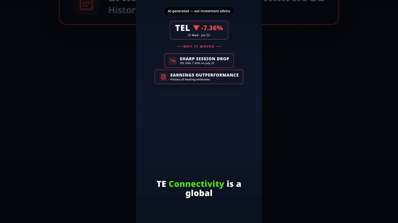 ¿Por qué pierde terreno la acción de TE Connectivity hoy? TEL -7.36% (22 jul)