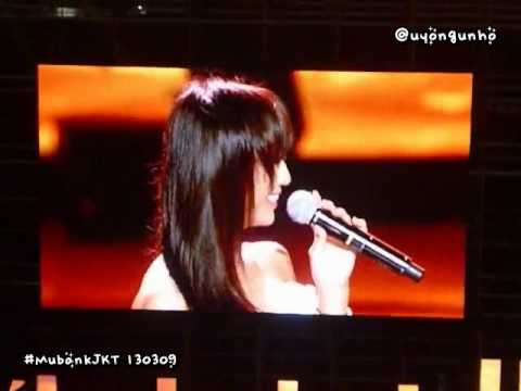 [Fancam] 130309 Hyorin Sistar ft Eru singing to Indonesian Song (Kemesraan) - Music Bank in Jakarta