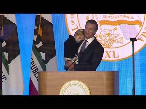 Raw Video: Gov. Newsom's Child Steals Show At Inauguration