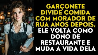 Garçonete divide comida com morador de rua — anos depois, ele volta como dono de restaurante...