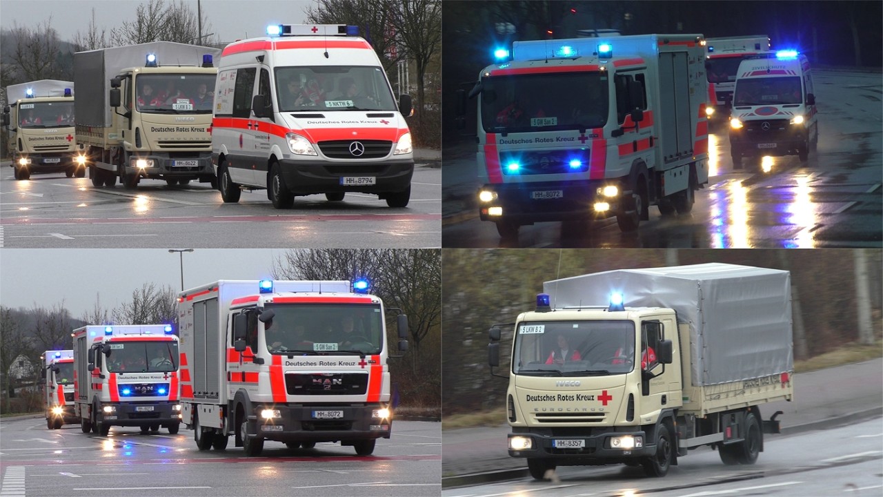 [Großalarm am Samstagmorgen] Einsatzfahrten zur Alarmübung der Medical Task Force Hamburg
