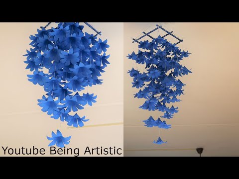 Wall Hanging Paper Flowers - DIY Wall Decor - Paper Craft - Paper Flower