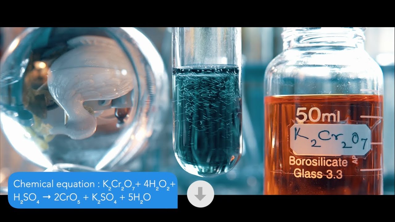 k2Cr2O7+H2SO4+H2O2 | Acidified Potassium dichromate + Hydrogen peroxide