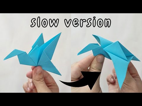 Easy Origami FLAPPING BIRD (slow version) | Paper flying bird