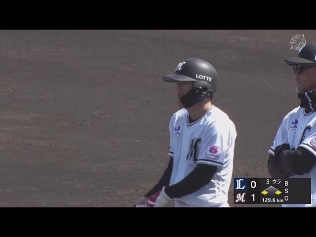【ファーム】3連打で先制!! マリーンズ・友杉篤輝 三遊間を抜けるタイムリーヒット!! 2025年3月21日 千葉ロッテマリーンズ 対 埼玉西武ライオンズ