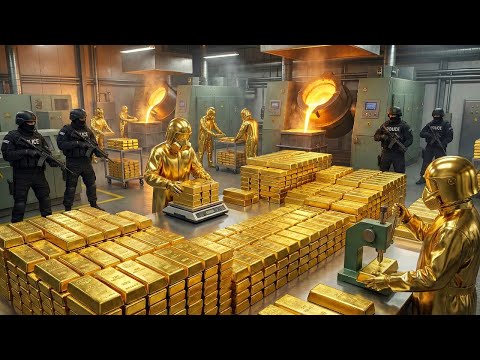 Inside The Massive 24K Gold Factory: How Mining Ore Is Refined Into Pure Gold Bars (Full Process)