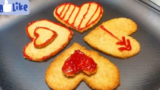 cookies/cookies without oven/heart shape cookies without cookie cutter/Valentine