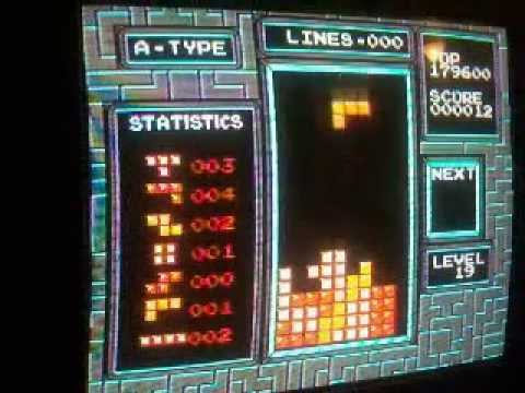 NES Tetris level 19, No 'next box' with a tetris!