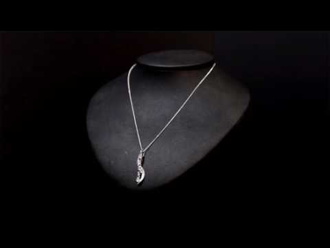 9ct White Gold Topaz, Iolite & Diamond Pendant