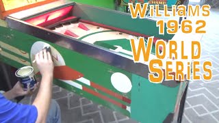Repainting a Williams' 1962 World Series Pitch & Bat Arcade Machine By Hand - All Finished Up!