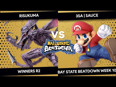 Bay State Beatdown #10 - Risukuma (Greninja, Ridley) vs 3SA | Sauce (Dark Pit, Mario) - Winners R2