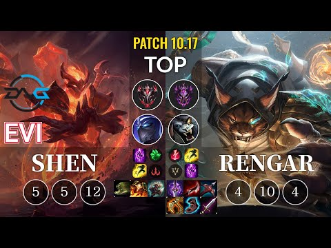 DFM Evi Shen vs Rengar Top - KR Patch 10.17