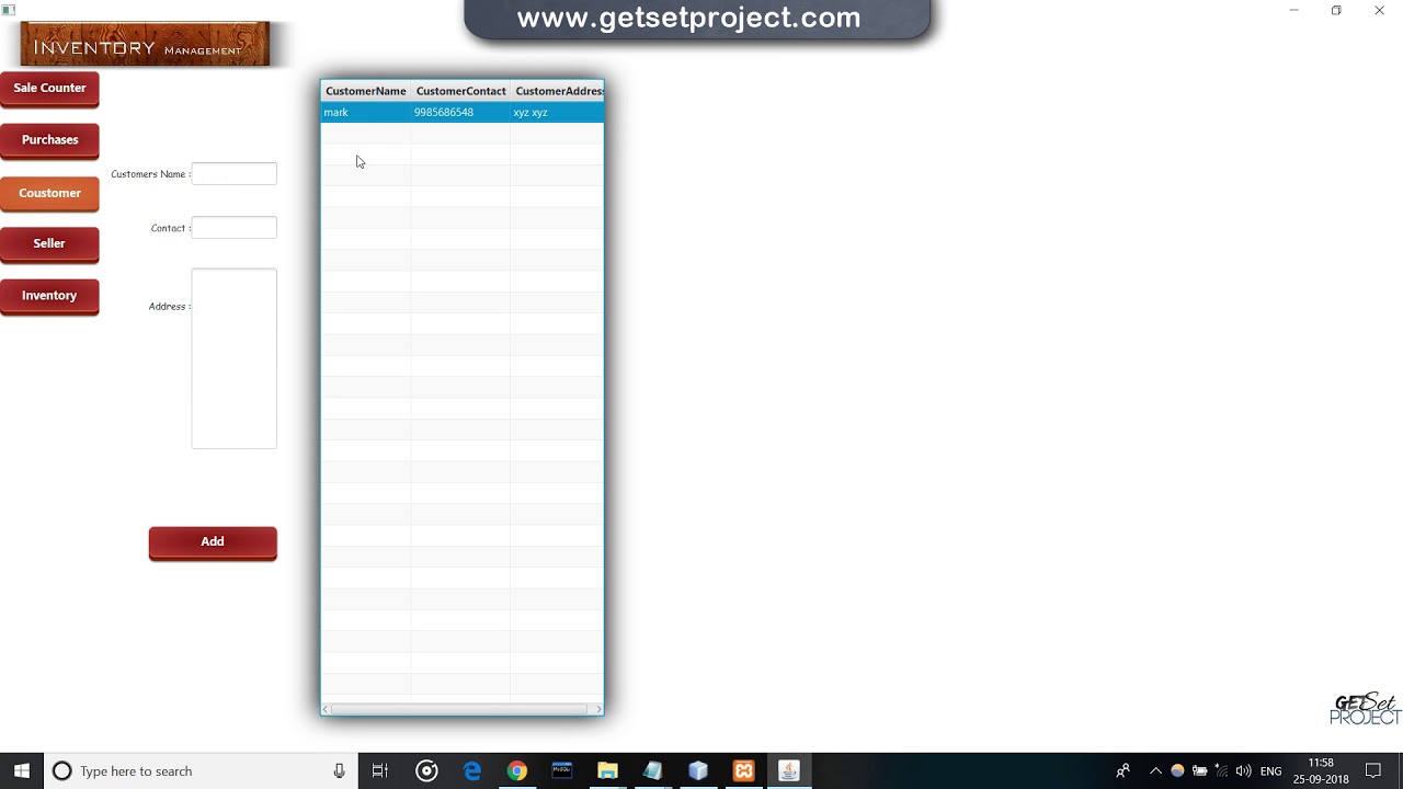 Inventory Management java Mini DBMS Project @getsetproject.com