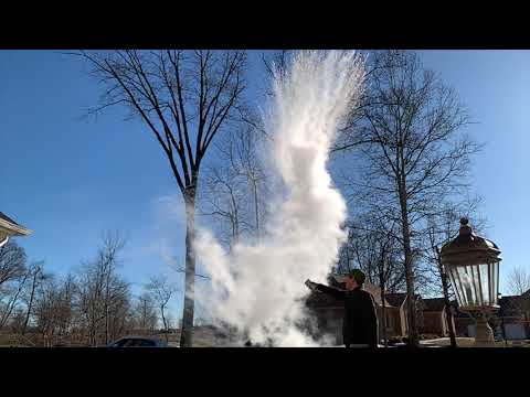 Boiling Water Freezing in Midair Experiment (-10 degrees F)