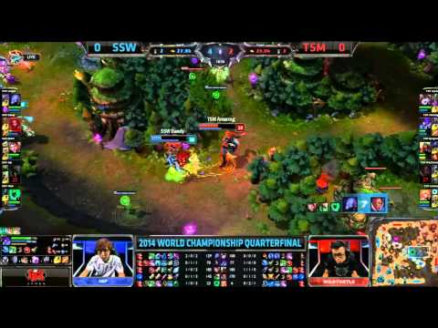 lol S4 SSW vs TSM Game1 世界冠軍賽 八強取四強 第一場 精華特輯 SSW win