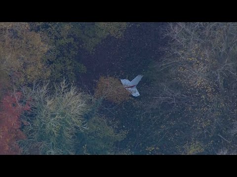 Aerial view reveals wreckage from Buckinghamshire air collision
