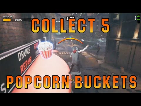 Collect 5 Popcorn Buckets | Downtown | Tony Hawk ProSkater 1+2