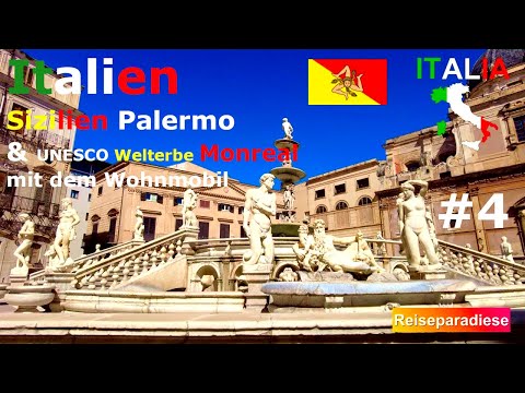 Italien,Sizilien m.d. Wohnmobil, Altstadt v. Palermo, Dom, Kathedrale von Monreale, Vanlife WOMO